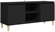 TV stolek SHUMEE s masivními dřevěnými nohami černý 103,5 × 35 × 50 cm - TV stolek