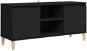 TV stolek SHUMEE s masivními dřevěnými nohami černý 103,5 × 35 × 50 cm - TV stolek