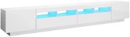 SHUMEE s osvetlením LED biely s vysokým leskom 260 × 35 × 40 cm - TV stolík