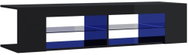 SHUMEE s LED osvětlením černý s vysokým leskem 135 × 39 × 30 cm - TV stolek