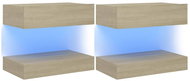 SHUMEE s LED osvětlením 2 ks dub sonoma 60 × 35 cm  - TV stolek