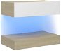SHUMEE s LED osvětlením bílý a dub sonoma 60 × 35 cm  - TV stolek