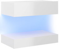 SHUMEE s LED osvětlením bílý s vysokým leskem 60 × 35 cm  - TV stolek