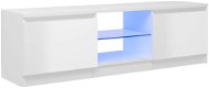SHUMEE s LED osvetlením biely s vysokým leskom 120 × 30 × 35,5 cm - TV stolík