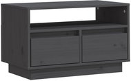 SHUMEE šedý 60 × 35 × 37 cm masivní borové dřevo - TV stolek
