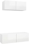 Obývací stěna SHUMEE 2 ks bílá s vysokým leskem, 3079332 - Obývací stěna