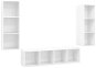 Obývací stěna SHUMEE 3 ks bílá s vysokým leskem, 3079751 - Obývací stěna