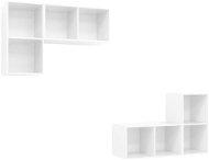 SHUMEE nástěnná 4 ks bílá s vysokým leskem, 3079841 - Obývací stěna