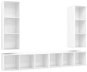 Obývací stěna SHUMEE nástěnná 4 ks bílá vysoký lesk, 3079886 - Obývací stěna