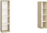 SHUMEE 2 ks bílá a dub sonoma, 142,5 × 35 × 36,5 cm - Obývací stěna