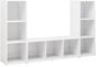 Obývací stěna SHUMEE 3 ks bílá s vysokým leskem 107 × 35 × 37 cm - Obývací stěna