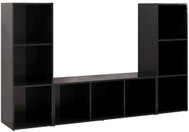 SHUMEE 3 ks černá s vysokým leskem, 107 × 35 × 37 cm - Obývací stěna