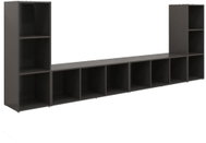 SHUMEE 4 ks šedá, 107 × 35 × 37 cm - Obývací stěna
