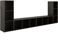 SHUMEE 4 ks černá s vysokým leskem, 107 × 35 × 37 cm - Obývací stěna