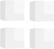 SHUMEE nástěnná 4 ks bílá s vysokým leskem 30,5 × 30 × 30 cm - Obývací stěna