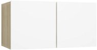 SHUMEE závěsná bílá a dub sonoma, 60 × 30 × 30 cm - Obývací stěna