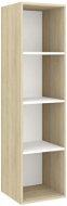SHUMEE nástěnná dub sonoma, a bílá 37 × 37 × 142,5cm - Obývací stěna
