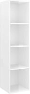 SHUMEE nástěnná bílá vysoký lesk 37 × 37 × 142,5 cm - Obývací stěna