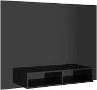 SHUMEE nástenná čierna, vysoký lesk, 135 × 23,5 × 90 cm - Obývacia stena