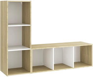 SHUMEE 2 ks bílá a dub sonoma, 107 × 35 × 37 cm - Obývací stěna
