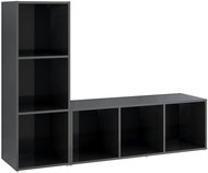 SHUMEE 2 ks šedá s vysokým leskem, 107 × 35 × 37 cm - Obývací stěna