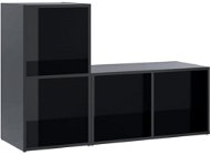 SHUMEE 2 ks čierna, vysoký lesk, 72 × 35 × 36,5 cm - Obývacia stena