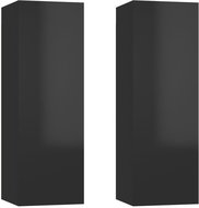 SHUMEE 2 ks černá s vysokým leskem, 30,5 × 30 × 90 cm  - Skříňka