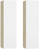 SHUMEE 2 ks biela a dub sonoma, 30,5 × 30 × 110 cm - Skrinka