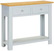 Konzolový stolek SHUMEE 83 × 30 × 73 cm masivní dubové dřevo, světle šedá - Konzolový stolek