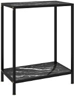 SHUMEE 2 čierny, 60 × 35 × 75 cm tvrdené sklo - Konzolový stolík