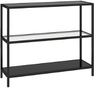 SHUMEE průhledný a černý 100 × 36 × 90 cm tvrzené sklo - Konzolový stolek