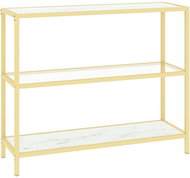 SHUMEE bílý mramor a průhledný 100 × 36 × 90 cm sklo - Console Table