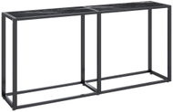 SHUMEE černý mramor 160 × 35 × 75,5 cm tvrzené sklo - Console Table