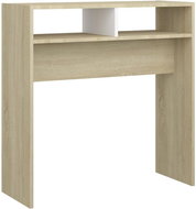 SHUMEE bílý a dub sonoma 78 × 30 × 80 cm dřevotříska - Console Table
