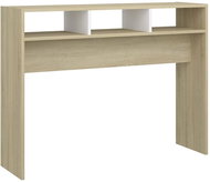 SHUMEE bílý a dub sonoma 105 × 30 × 80 cm dřevotříska - Console Table