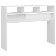 Konzolový stolík SHUMEE biely vysoký lesk 105 × 30 × 80 cm drevotrieska - Konzolový stolek