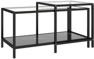 SHUMEE 2 čajový 2 ks tvrzené sklo černý - Side Table
