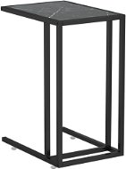 Odkládací stolek SHUMEE 2 na notebook černý mramor 50 × 35 × 65 cm tvrzené sklo - Odkládací stolek