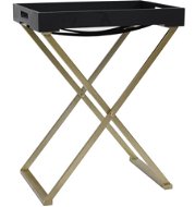 SHUMEE skládací zlatý a černý 48 × 34 × 61 cm MDF - Odkládací stolek