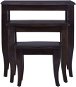 Stohovatelné SHUMEE 3 ks světle černý masivní mahagon - Odkládací stolek