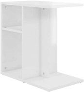 SHUMEE bílý s vysokým leskem 50 × 30 × 50 cm, dřevotříska - Odkládací stolek