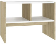 SHUMEE bílý a dub sonoma 60 × 40 × 45 cm, dřevotříska - Side Table
