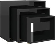 SHUMEE hnízdový 3 ks černý s vysokým leskem, dřevotříska - Side Table