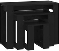 SHUMEE 2 hnízdový 3 ks černý, dřevotříska - Odkládací stolek