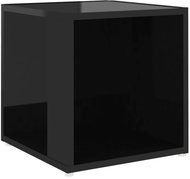 SHUMEE černý vysoký lesk 33 × 33 × 34,5 cm, dřevotříska - Side Table