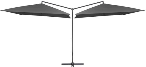 Double Parasol with Steel Rod 250 x 250cm Anthracite - Sun Umbrella - Main image