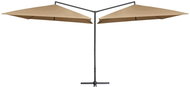 Double Parasol with Steel Rod 250 x 250cm Taupe - Sun Umbrella