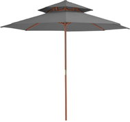 Two-storey Parasol with Wooden Rod 270cm Anthracite - Sun Umbrella