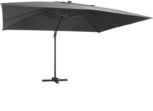 Cantilever parasol LED and aluminum rod 400x300 cm anthracite - Sun Umbrella - Main image