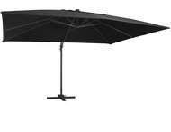 Cantilever Parasol LED and Aluminium Rod 400x300cm Black - Sun Umbrella